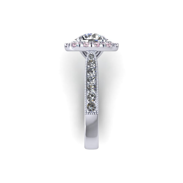 Pink Sapphire Cushion Halo