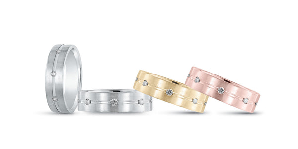 Men's Grooved Bezel Diamond Eternity Band (6mm)