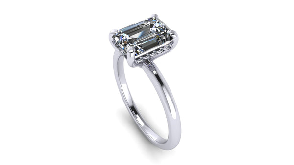 Emerald Hidden Halo Solitaire