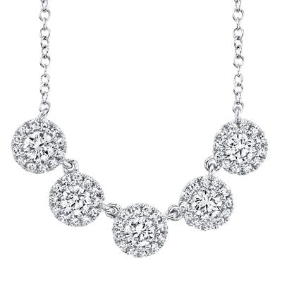Five Halo Necklace
