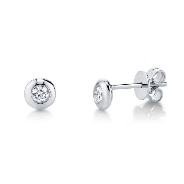 Round Diamond Bezel Studs