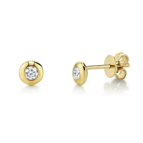 Round Diamond Bezel Studs