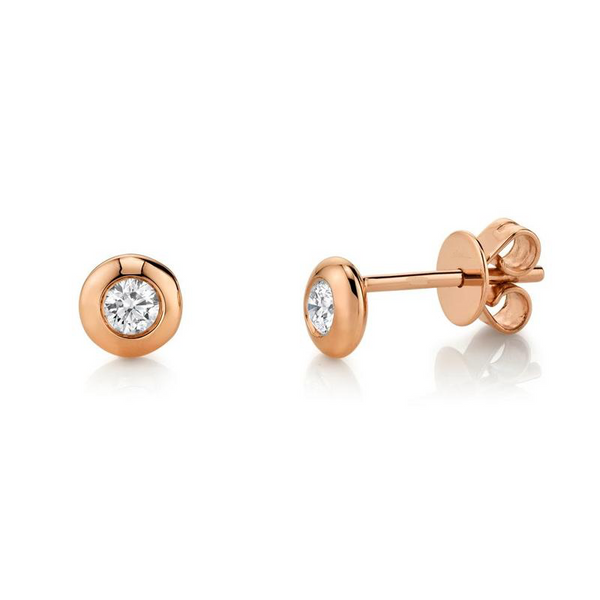 Round Diamond Bezel Studs