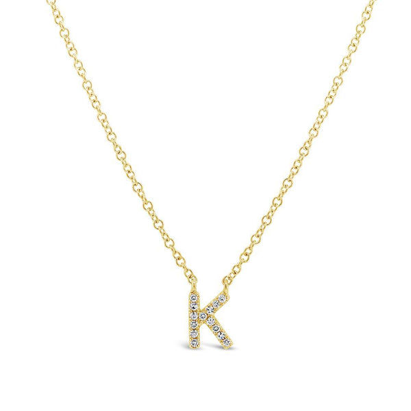 Petite Initial Diamond Block Letter Necklace