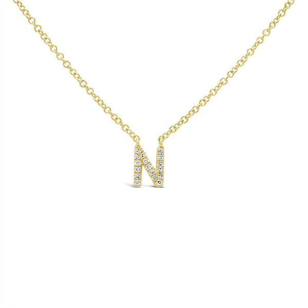 Petite Initial Diamond Block Letter Necklace