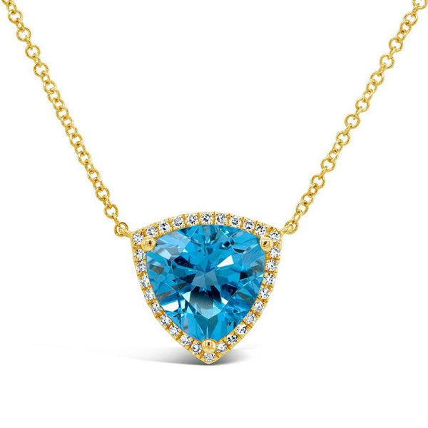 Stillwater Sparkle; Halo Trilliant-Cut Blue Topaz Necklace