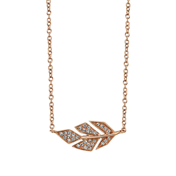 Diamond Pave' Nature / Leaf Necklace