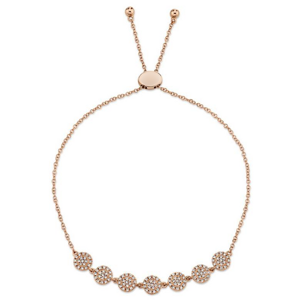 Circle Pave Diamond Bolo Bracelet
