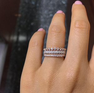 bubble diamond band and pave diamond band