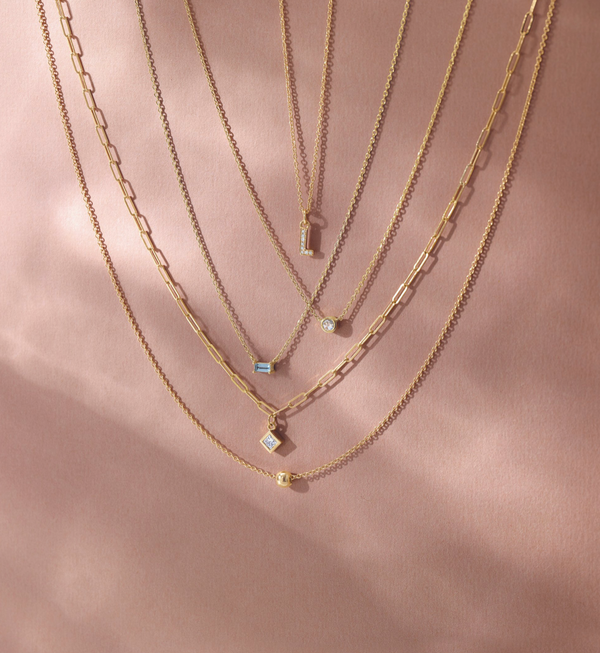 Rosecut Diamond Bezel Necklace