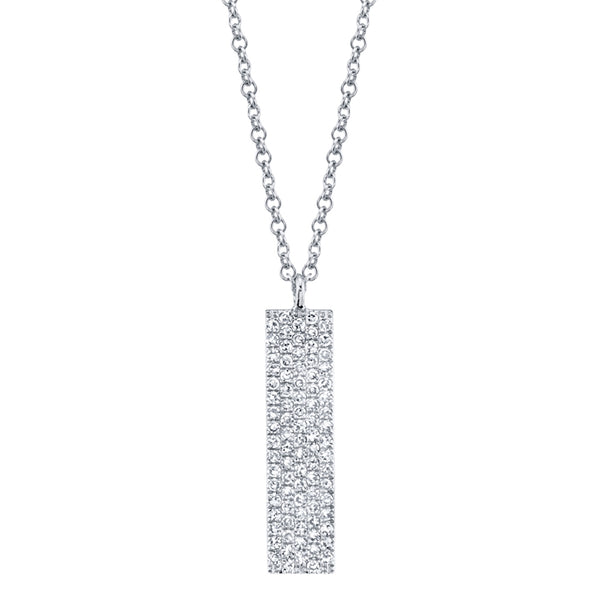 North South Diamond Pave Bar Necklace
