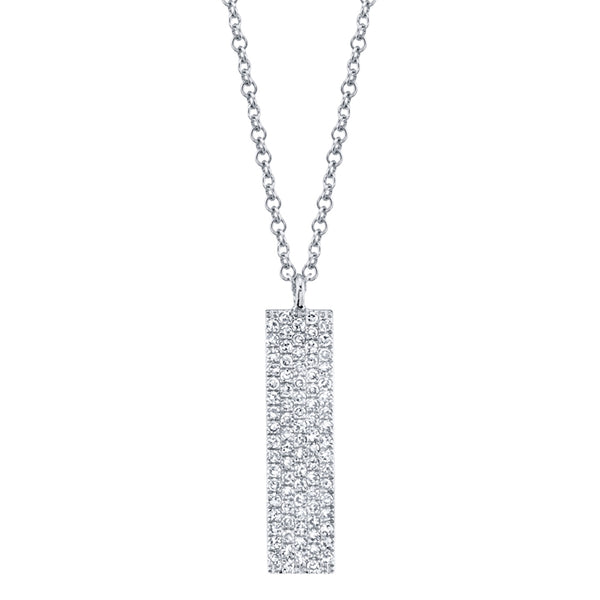 North South Diamond Pave Bar Necklace