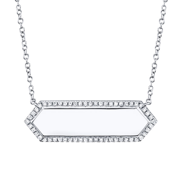 Hexagon Diamond ID Necklace