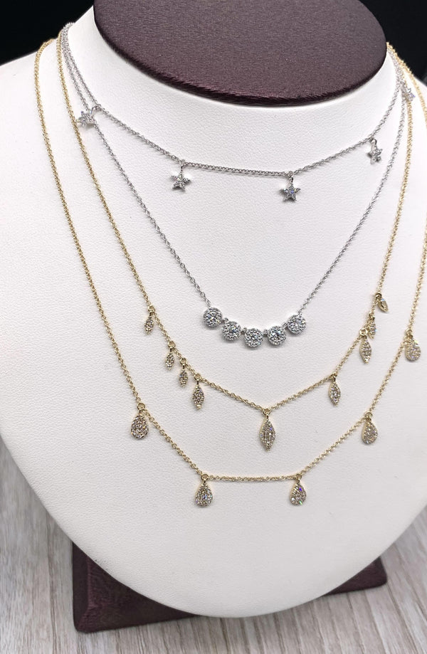 Five Halo Necklace