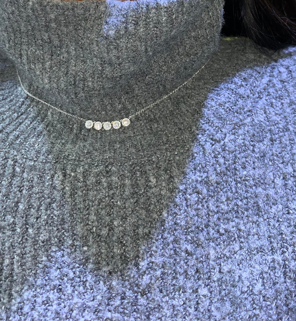 Five Halo Necklace