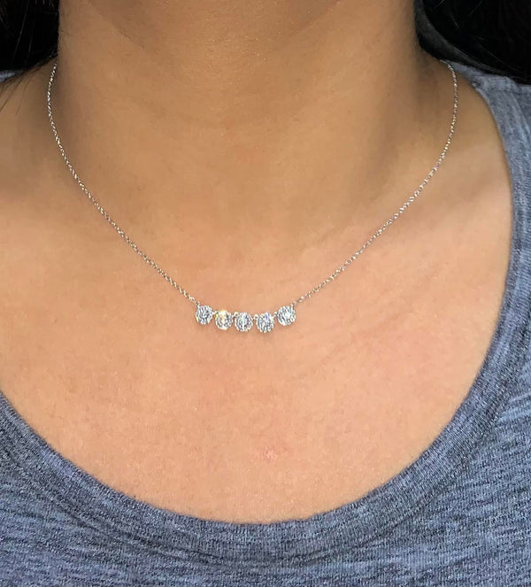 Five Halo Necklace
