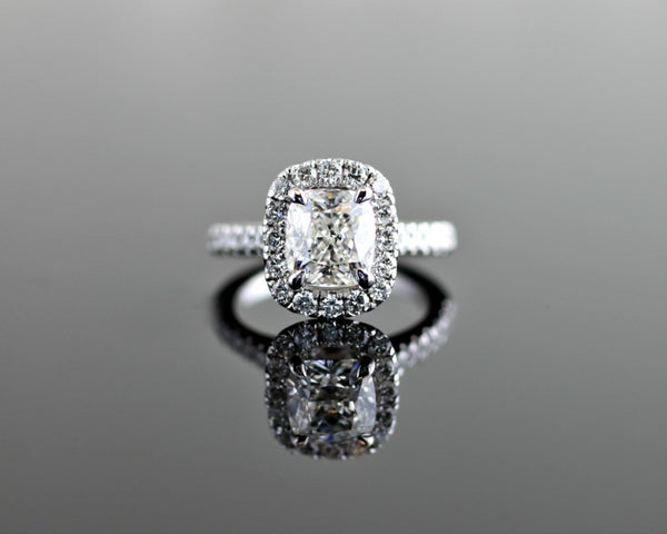 Diamond Cushion Halo with Diamond Basket